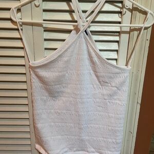 Old Navy White Crisscross Back Camisole